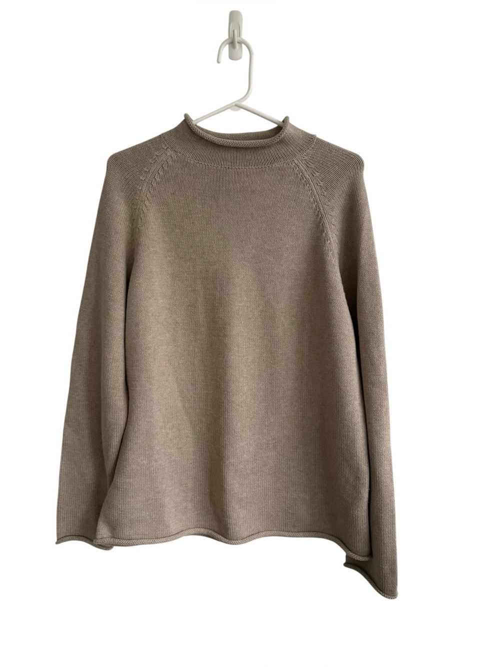 Vintage J.Crew Rolled Neck Minimalist 100% Cotton Knit Sweater Sz Small